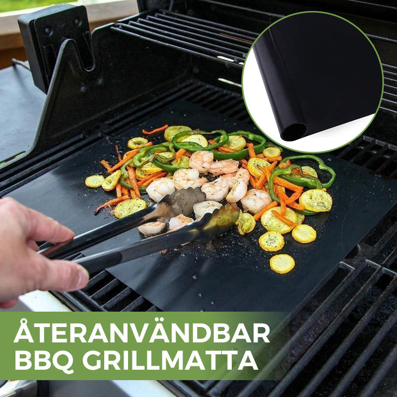 Flexible kitchen cookware and grill mat roll laid flat on a tabletop