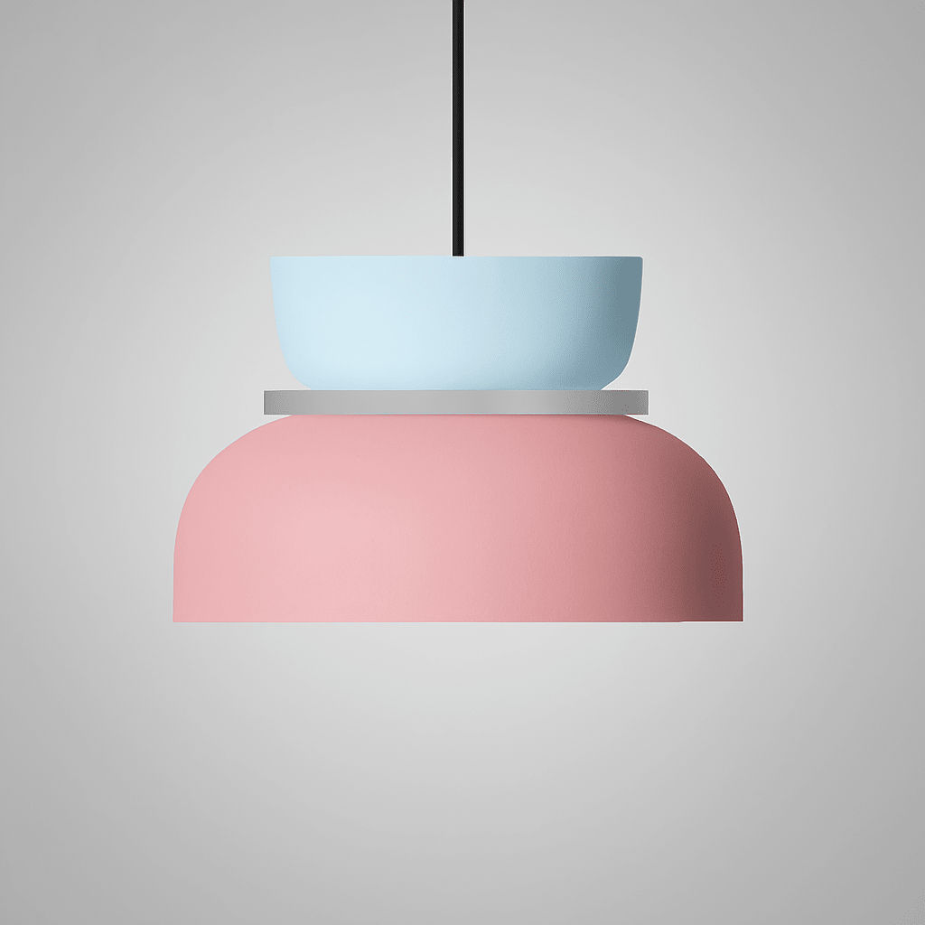 Vibrant colorful lighting pendant fixture with minimalist Nordic style
