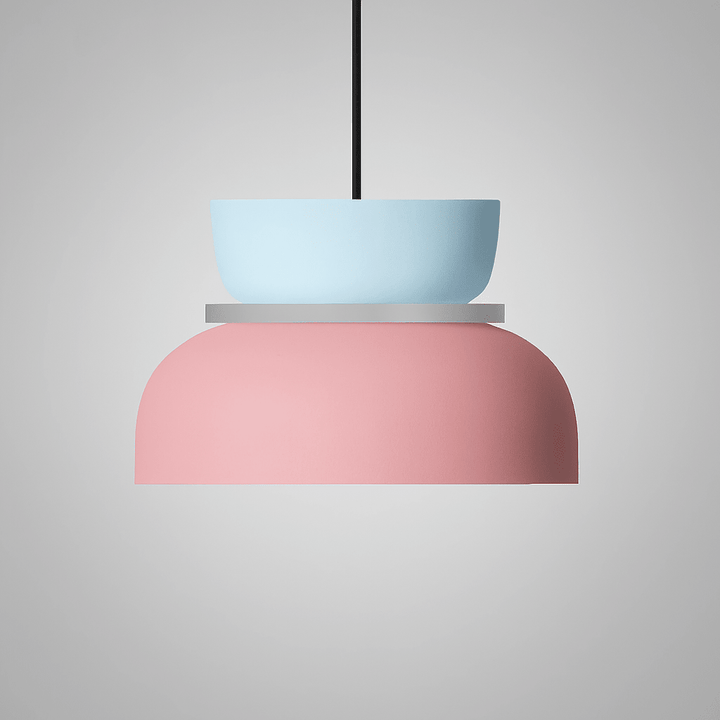 Vibrant colorful lighting pendant fixture with minimalist Nordic style