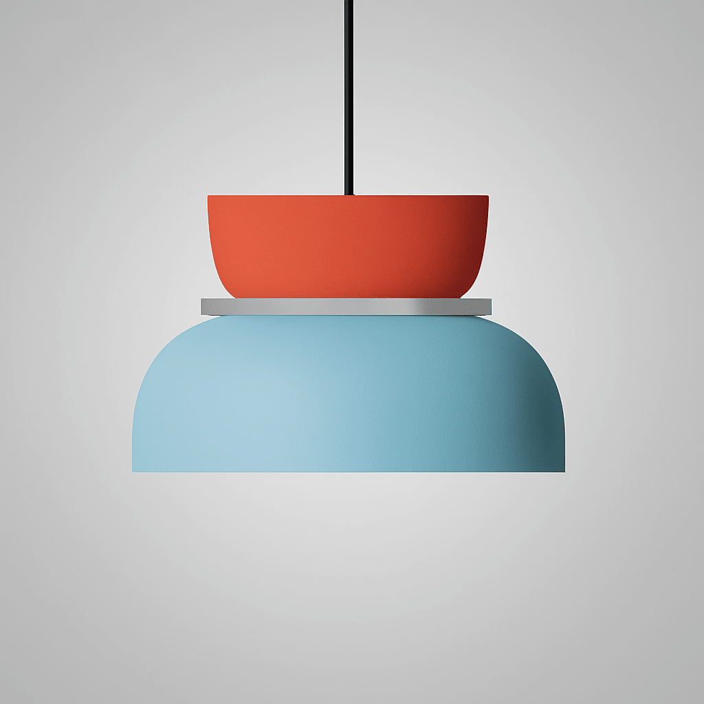 Nordic style pendant lighting with glossy colorful metal shade