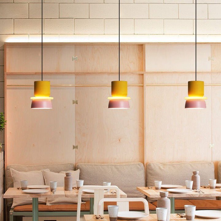 Stylish kitchen lighting pendant lamp with sleek colorful metal shade