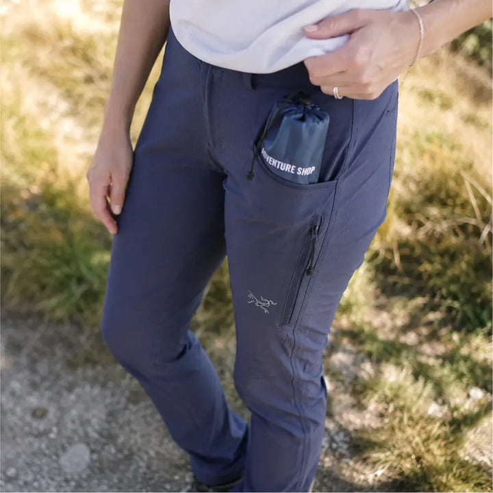 Side view of waterproof travel cushion showing compact folded size