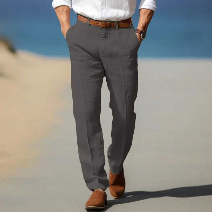 Classic casual trousers for men with straight leg cut