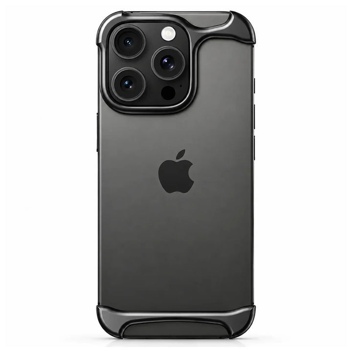 Dark grey slim aluminum phone case emphasizing ultra-thin profile