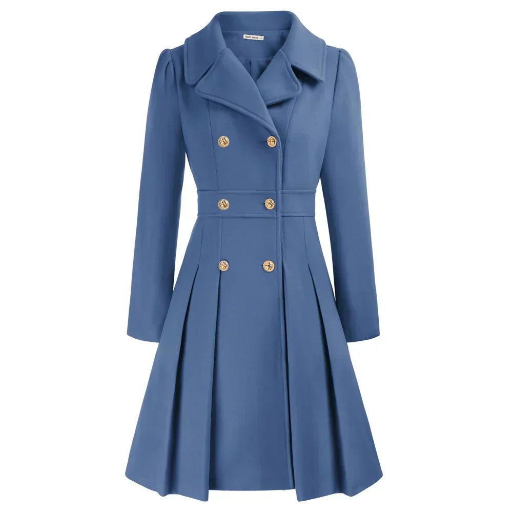 Viella | Women’s Double Breasted Fit Flare Coat