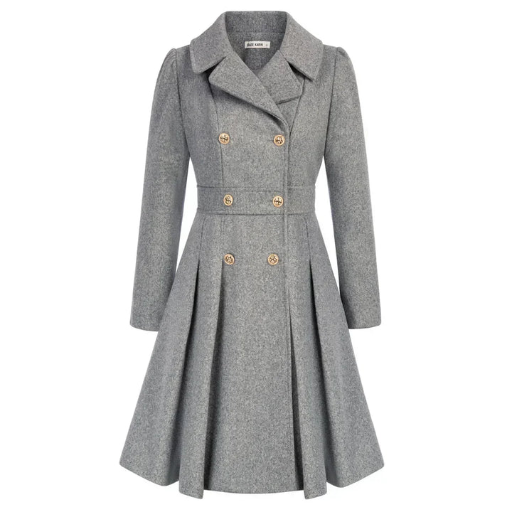 Viella | Women’s Double Breasted Fit Flare Coat