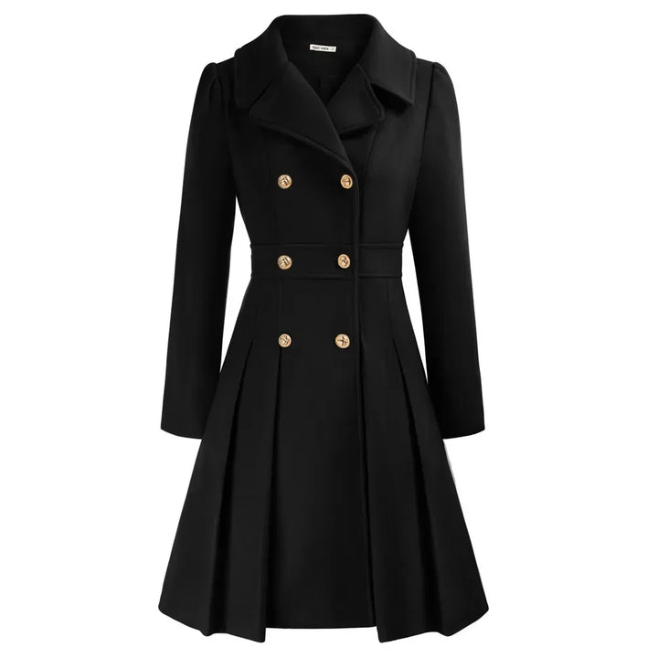 Viella | Women’s Double Breasted Fit Flare Coat