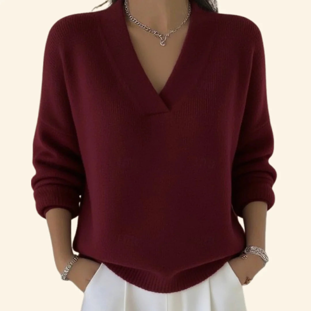 Aira | Women’s V Neck Long Sleeve Sweater