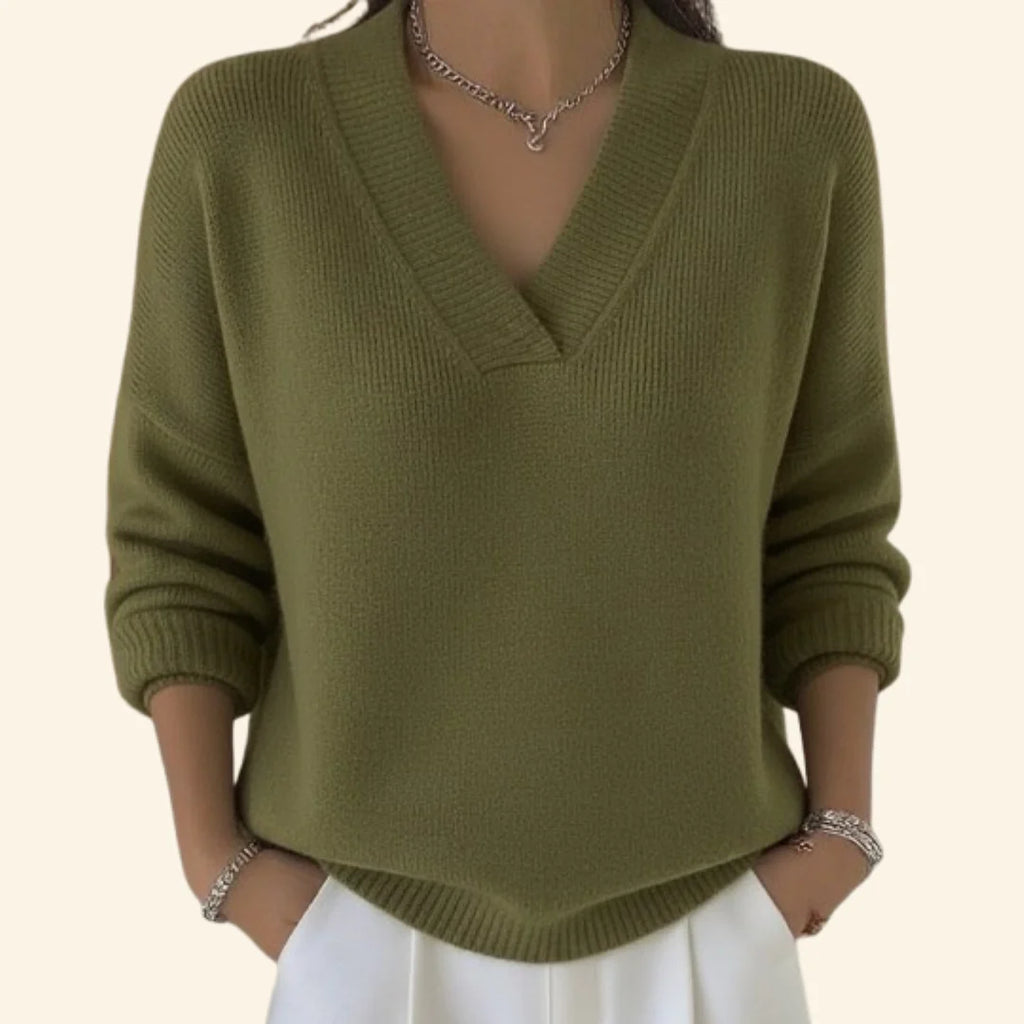 Aira | Women’s V Neck Long Sleeve Sweater