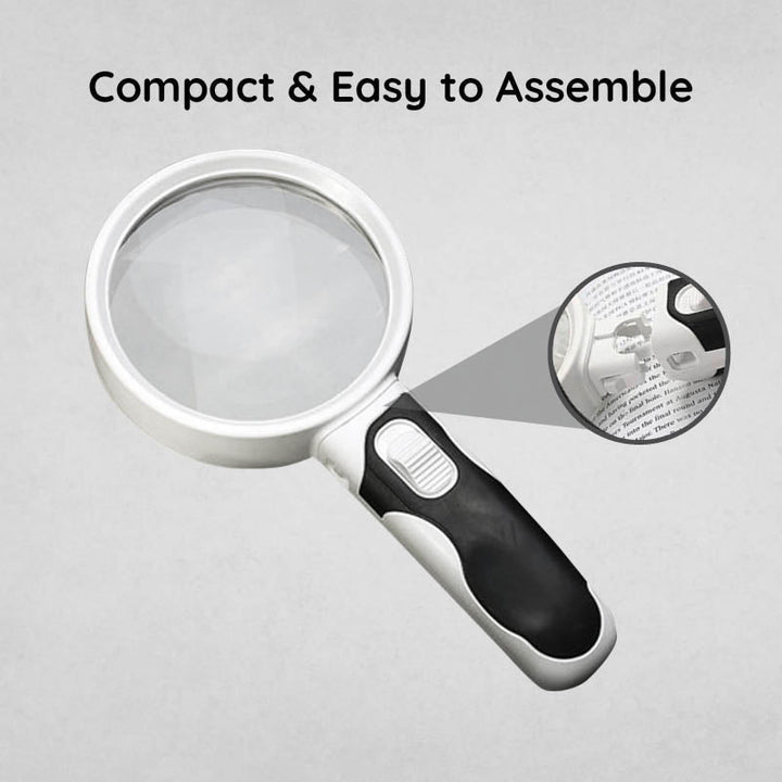 Optical lens magnifier with built-in LED illumination for crafts
