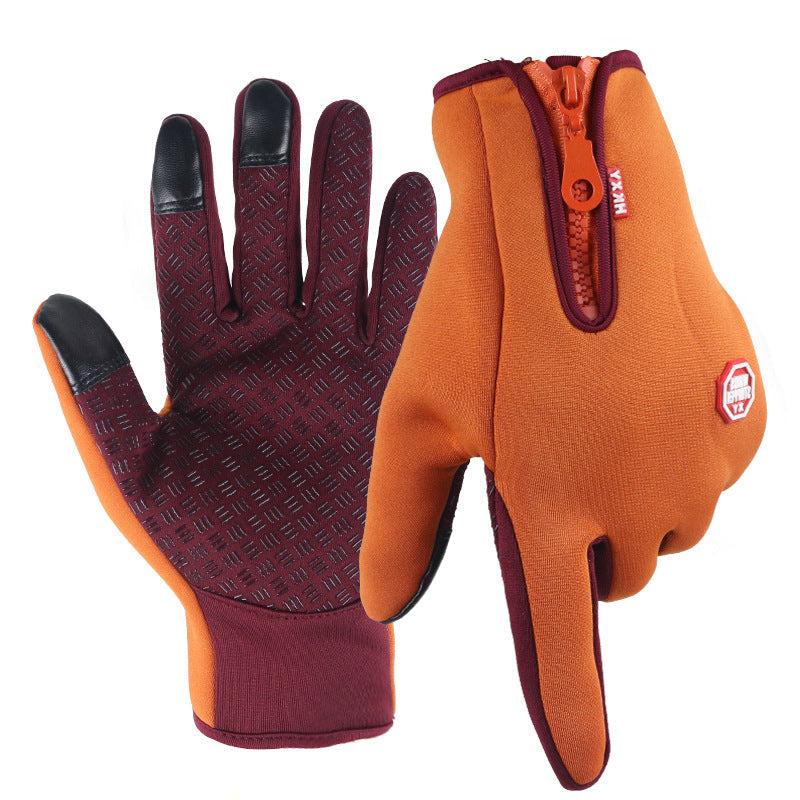 Close-up of the elastic wrist cuff on windproof outdoor sports gloves