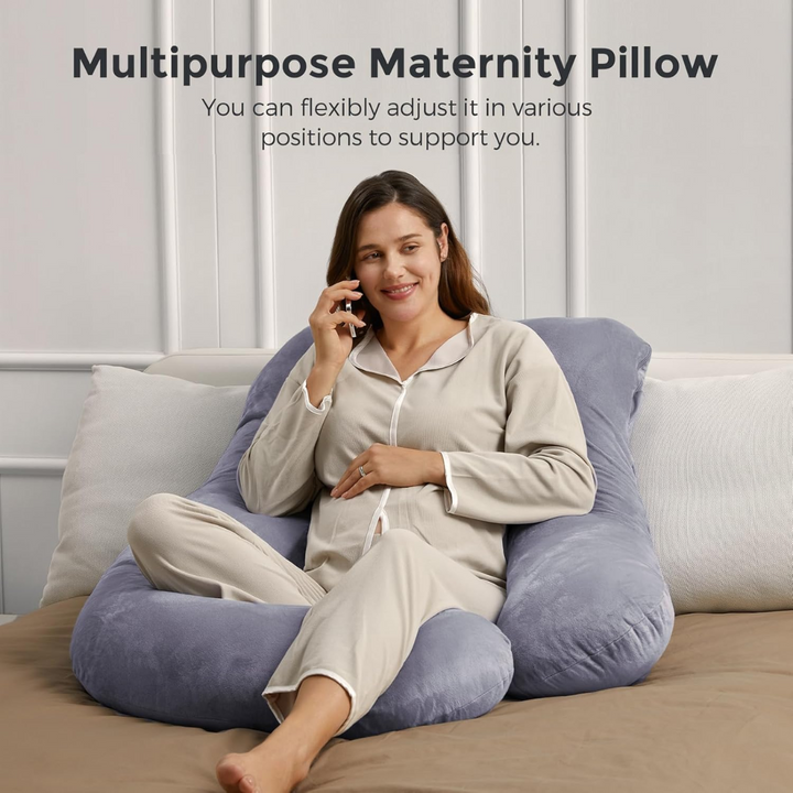 Ergonomic pregnancy support pillow for side sleeping and ultimate relaxation at home