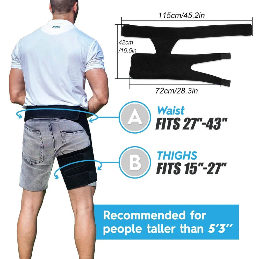 Breathable compression brace material detail for hip and thigh support