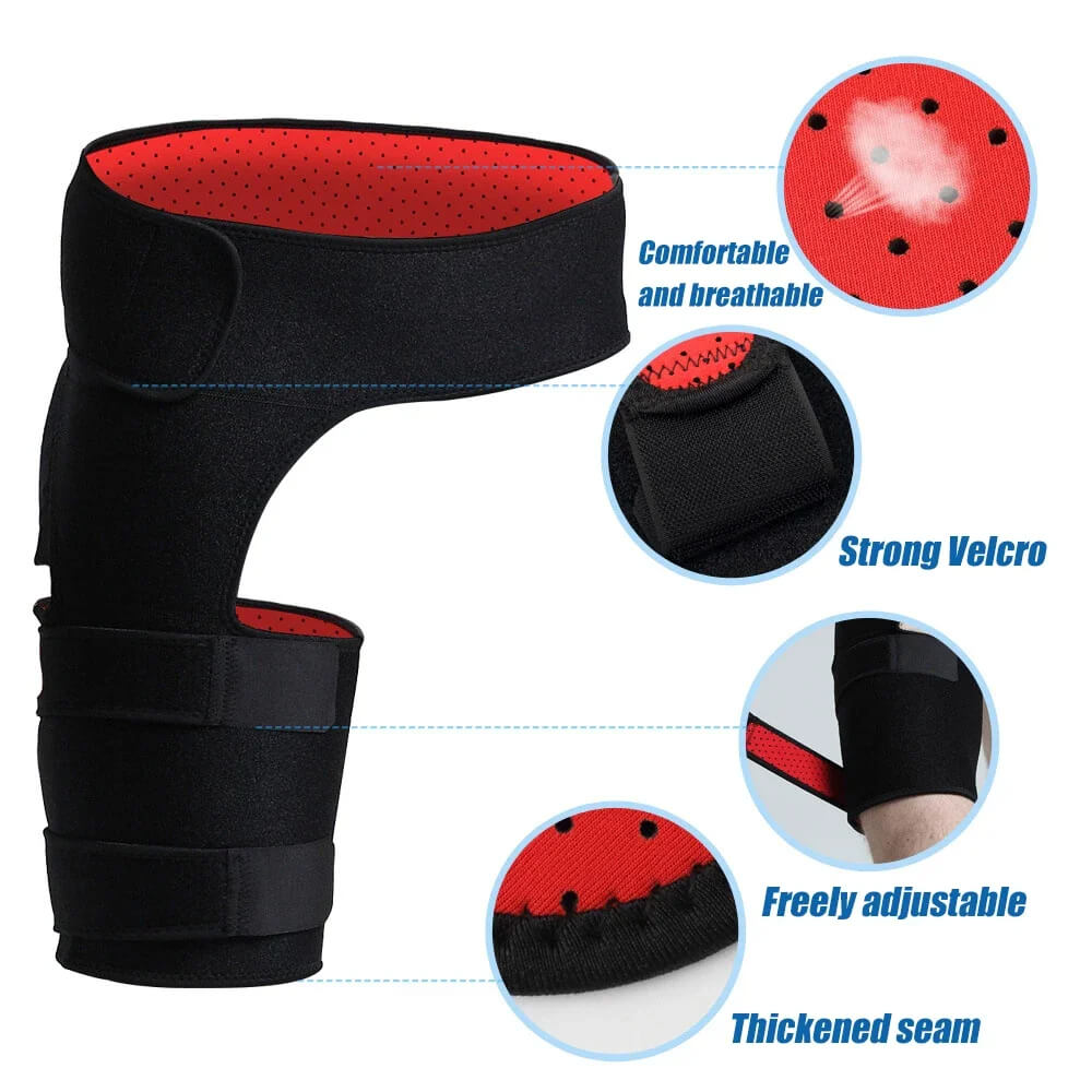 Person walking comfortably while wearing a discreet orthopedic hip brace