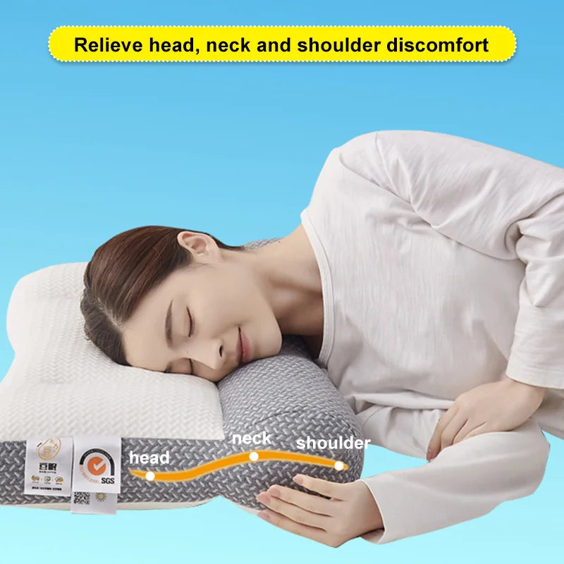 Close-up view demonstrating head, neck, and shoulder support zones