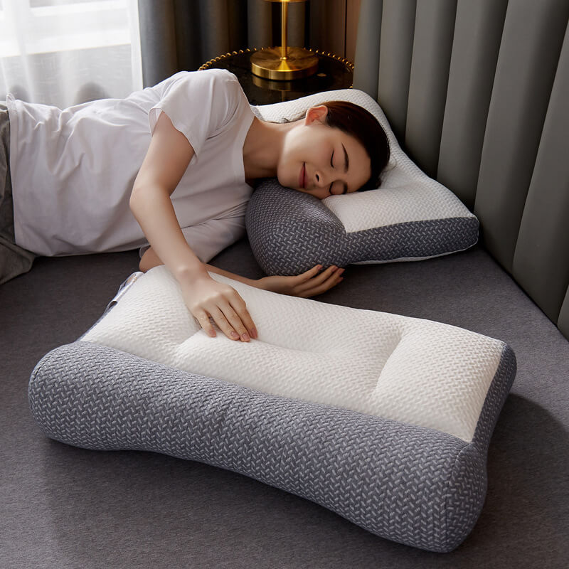 Contoured cervical support pillow for side and back sleepers