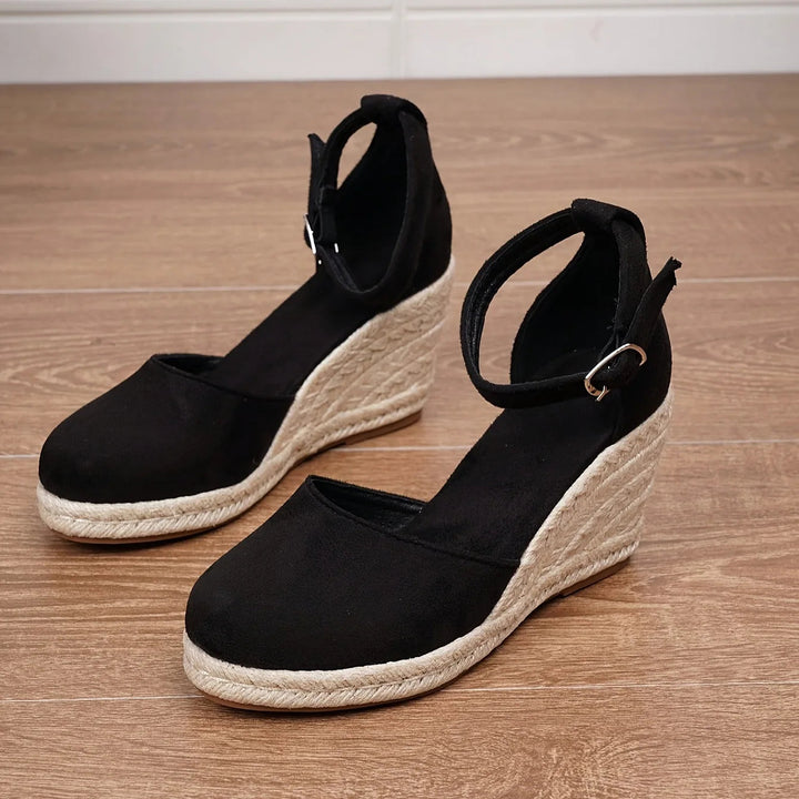 Comfortable womens orthopedic espadrille wedge sandals with arch support for casual summer wear
