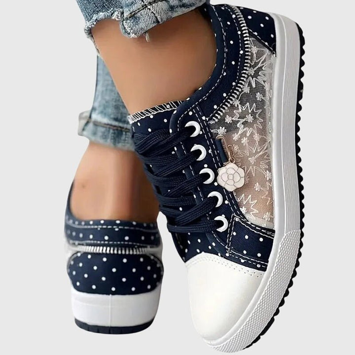 Bottom sole grip pattern of women's slip-resistant comfort walking shoes