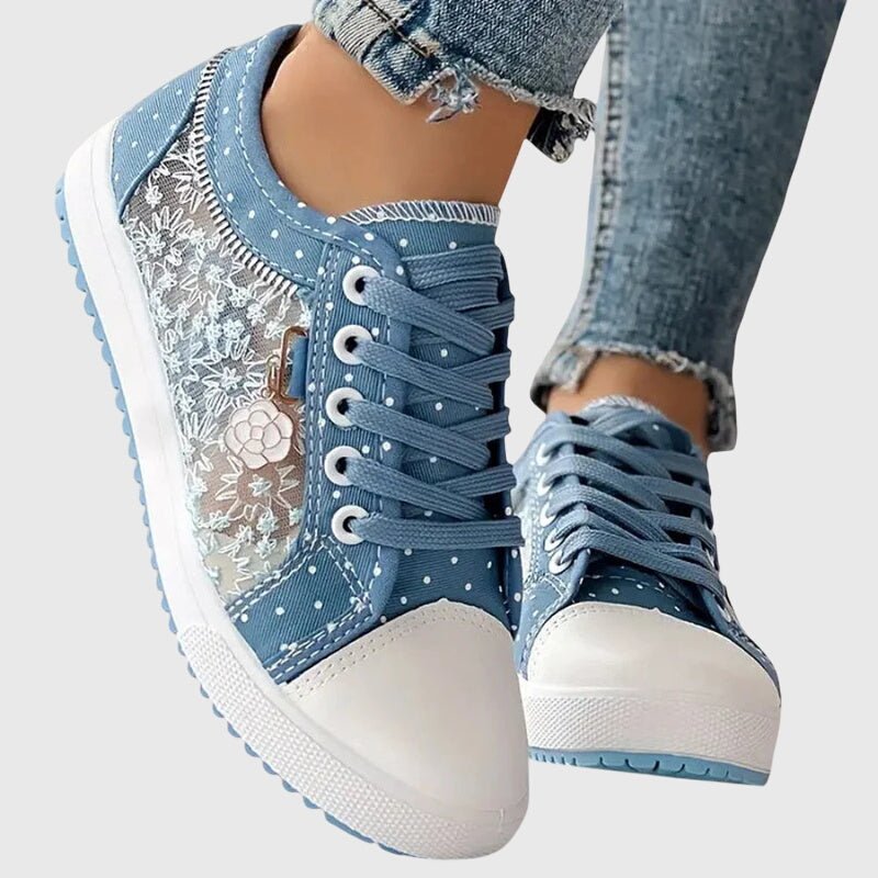Comfortable walking shoes for women featuring a wide toe box and breathable mesh upper