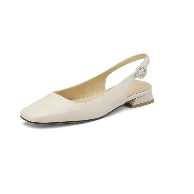 Women's beige orthopaedic slingback loafer shoe