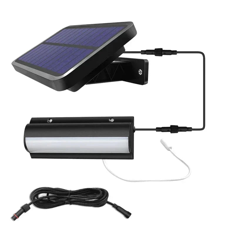 Single Head Black outdoor solar pendant LED light with solar panel and cable