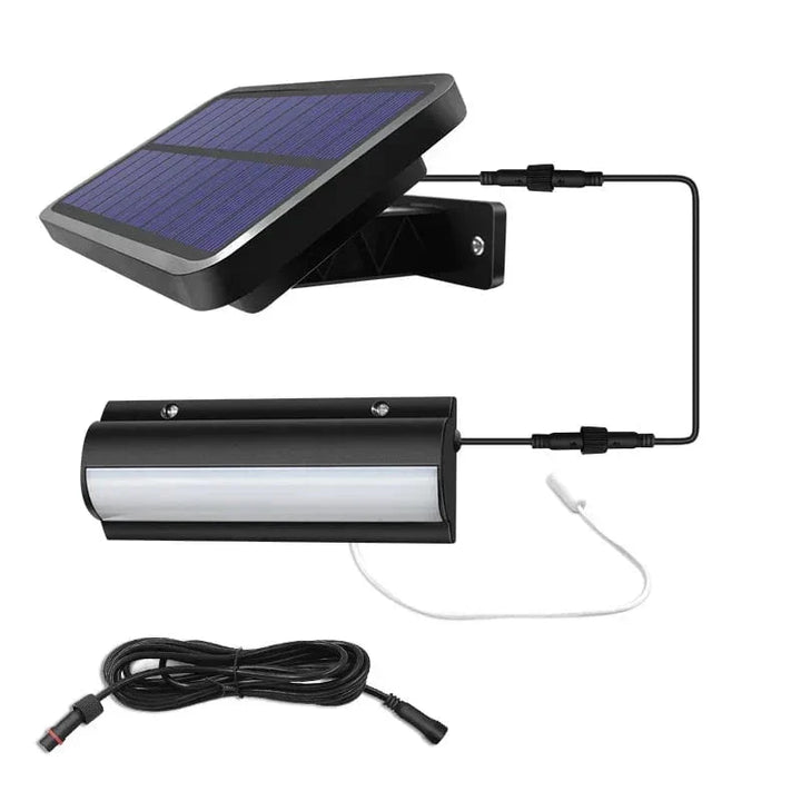 Single Head Black outdoor solar pendant LED light with solar panel and cable