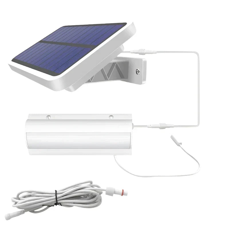 Single Head White outdoor solar pendant LED light with matching white components