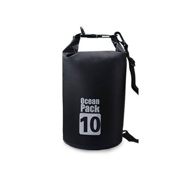 Roll-top waterproof dry bag sealing mechanism for secure outdoor gear storage