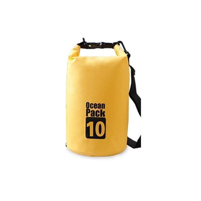 Lightweight camping gear waterproof dry bag packed for hiking and backpacking