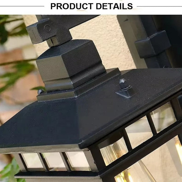 Porch lighting lantern sconce shown from a side angle