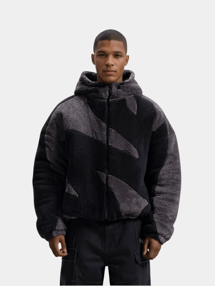 Mens oversized full zip hooded jacket in casual streetwear style
