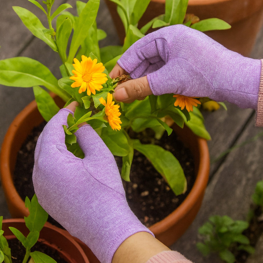 Therapeutic gloves showing comfortable fabric for carpal tunnel support