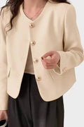 Cresselle | Women’s Round Neck Cropped Blazer