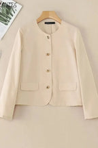 Cresselle | Women’s Round Neck Cropped Blazer