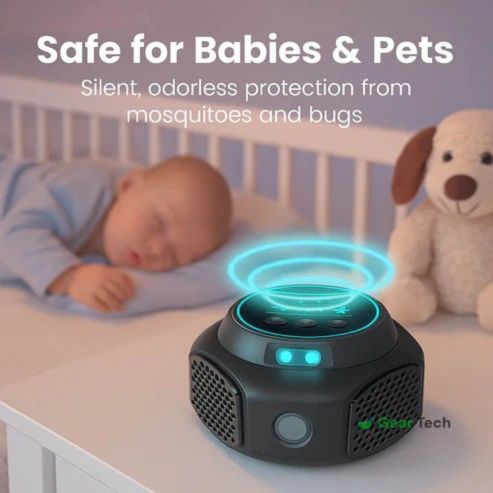 Close-up of ultrasonic pest control device for kitchen bug defense