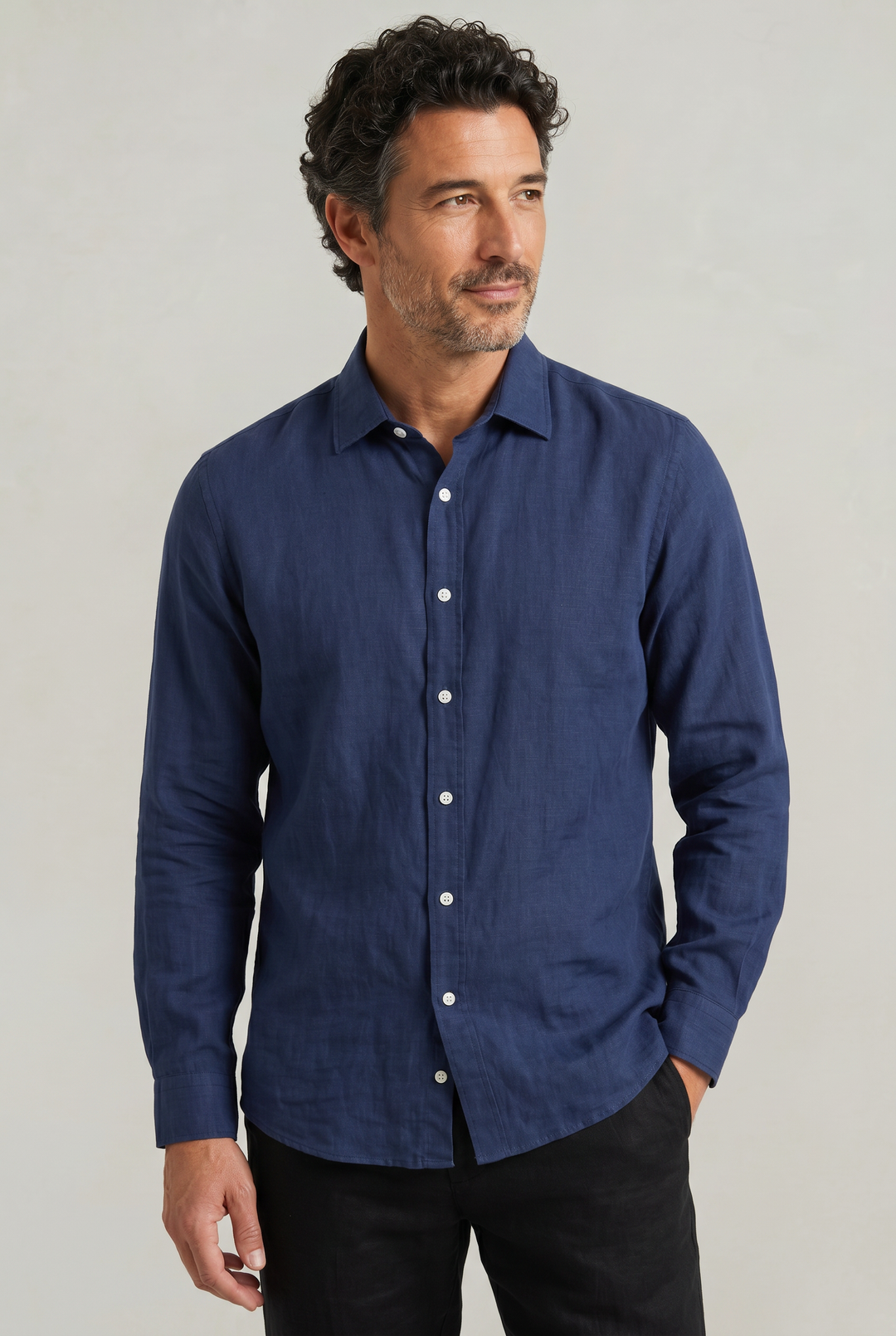 Full view of men's fashion textured shirt for casual wear