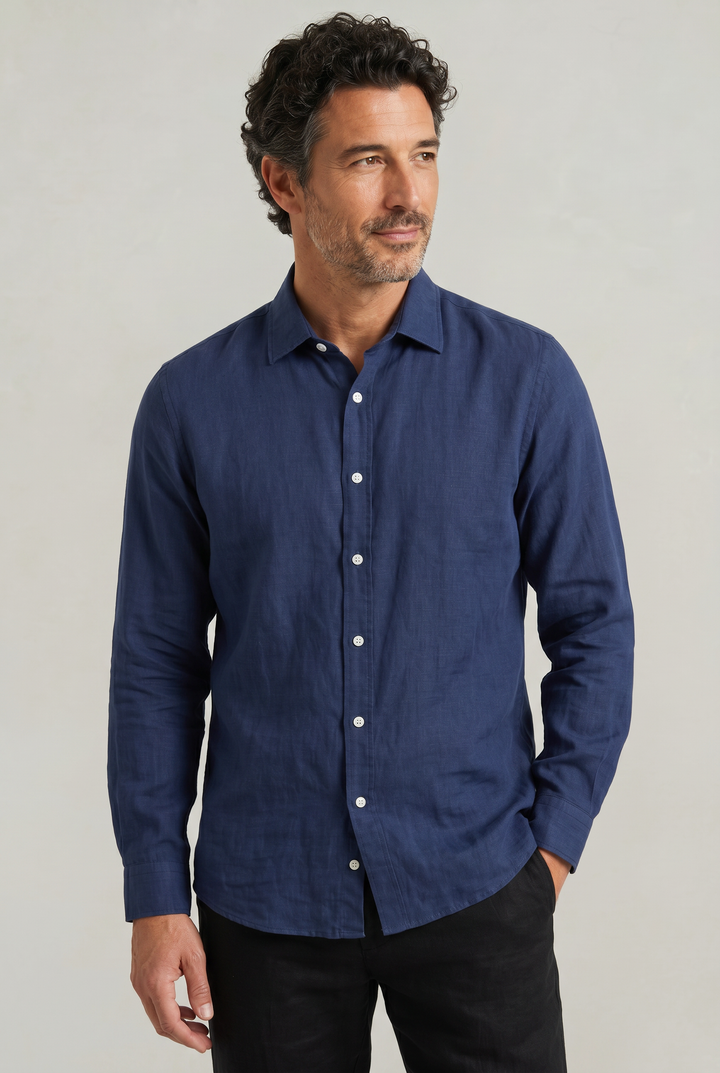 Full view of men's fashion textured shirt for casual wear