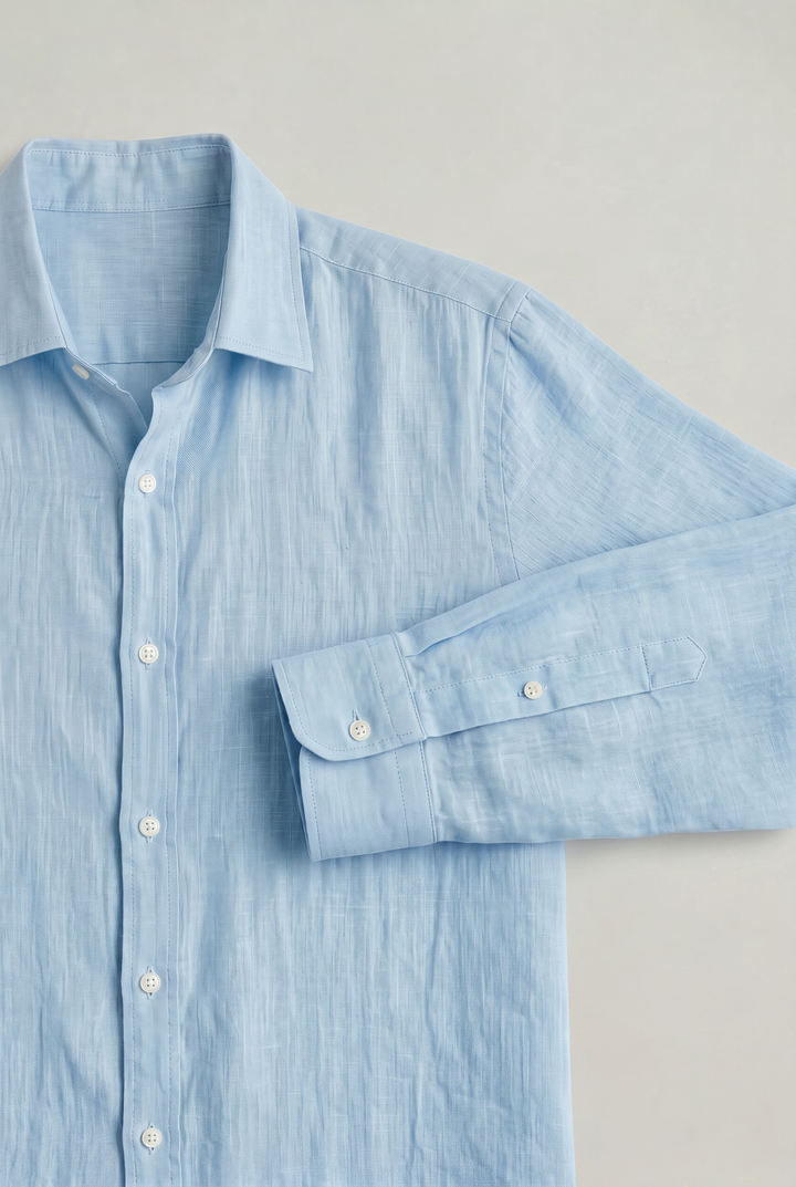 Men's casual fashion shirt with textured pattern and long sleeves
