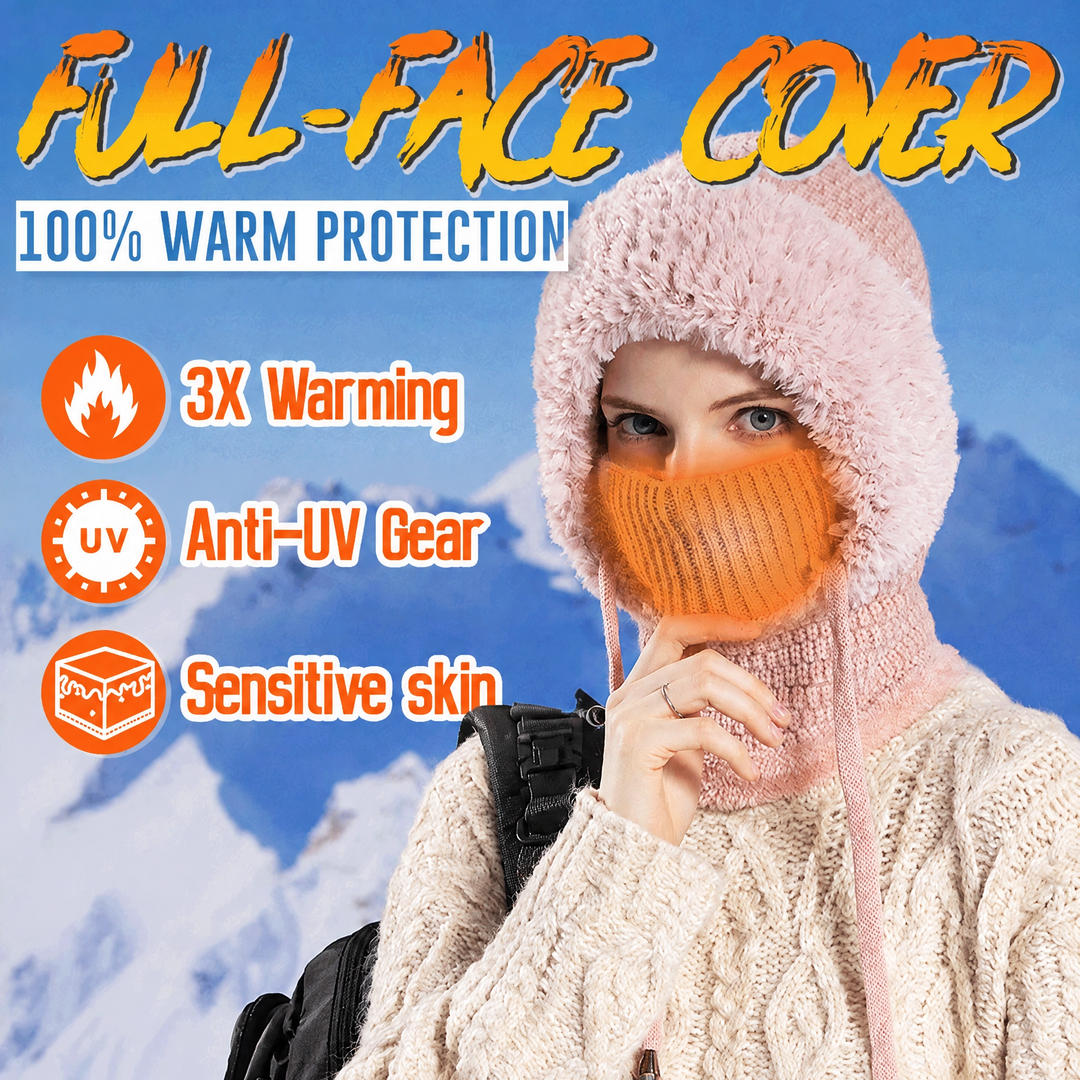Side angle shot of the cozy fleece-lined ski hat showing full head and ear coverage