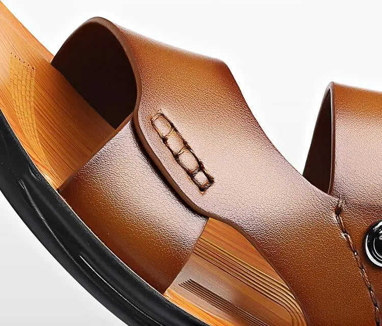 Casual holiday style flat sandals with slingback strap