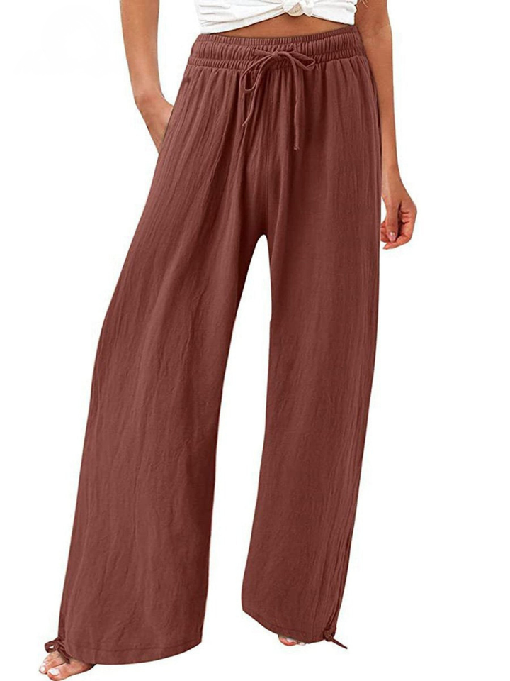 Flowy beach style trousers for women with relaxed fit