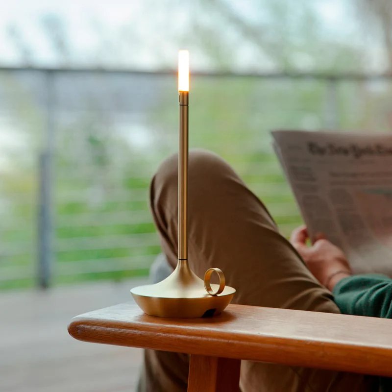 Rechargeable cordless LED candle lamp for modern home decor and ambient table lighting