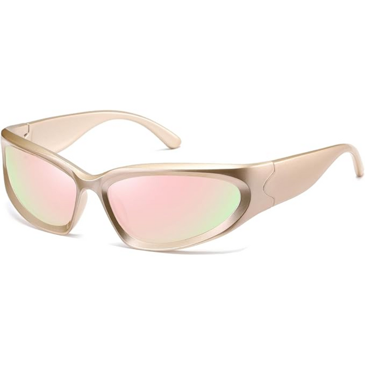 Packaged unisex sports sunglasses set with protective carrying case