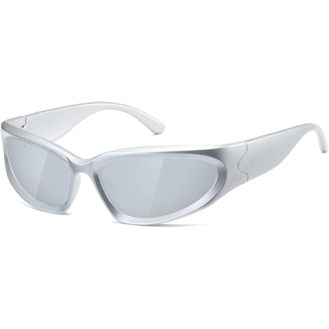 Athletic outdoor sunglasses displayed with clear lens reflection
