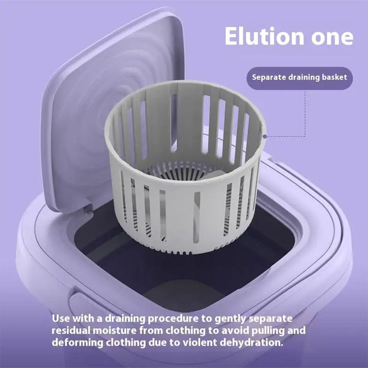 Small space appliance mini washer operating with water inside
