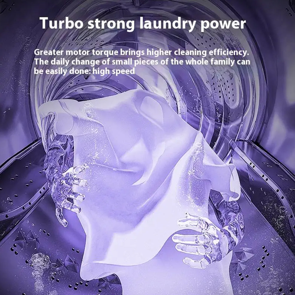 Top view of portable washing machine highlighting control buttons
