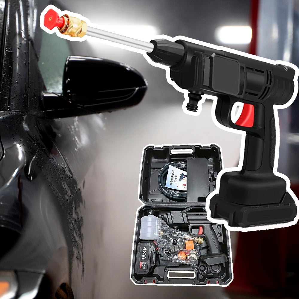 Portable high pressure washer with battery and storage case