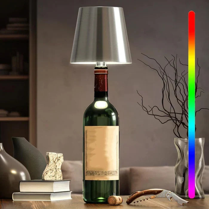 Indoor outdoor lighting accessory shown during a backyard gathering