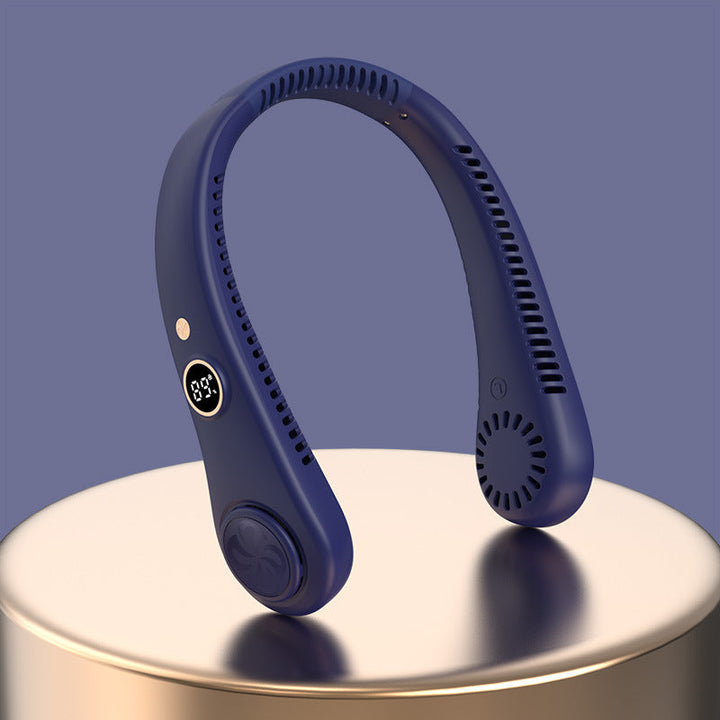 Close-up of personal hands-free fan turbine vents and modern sleek design