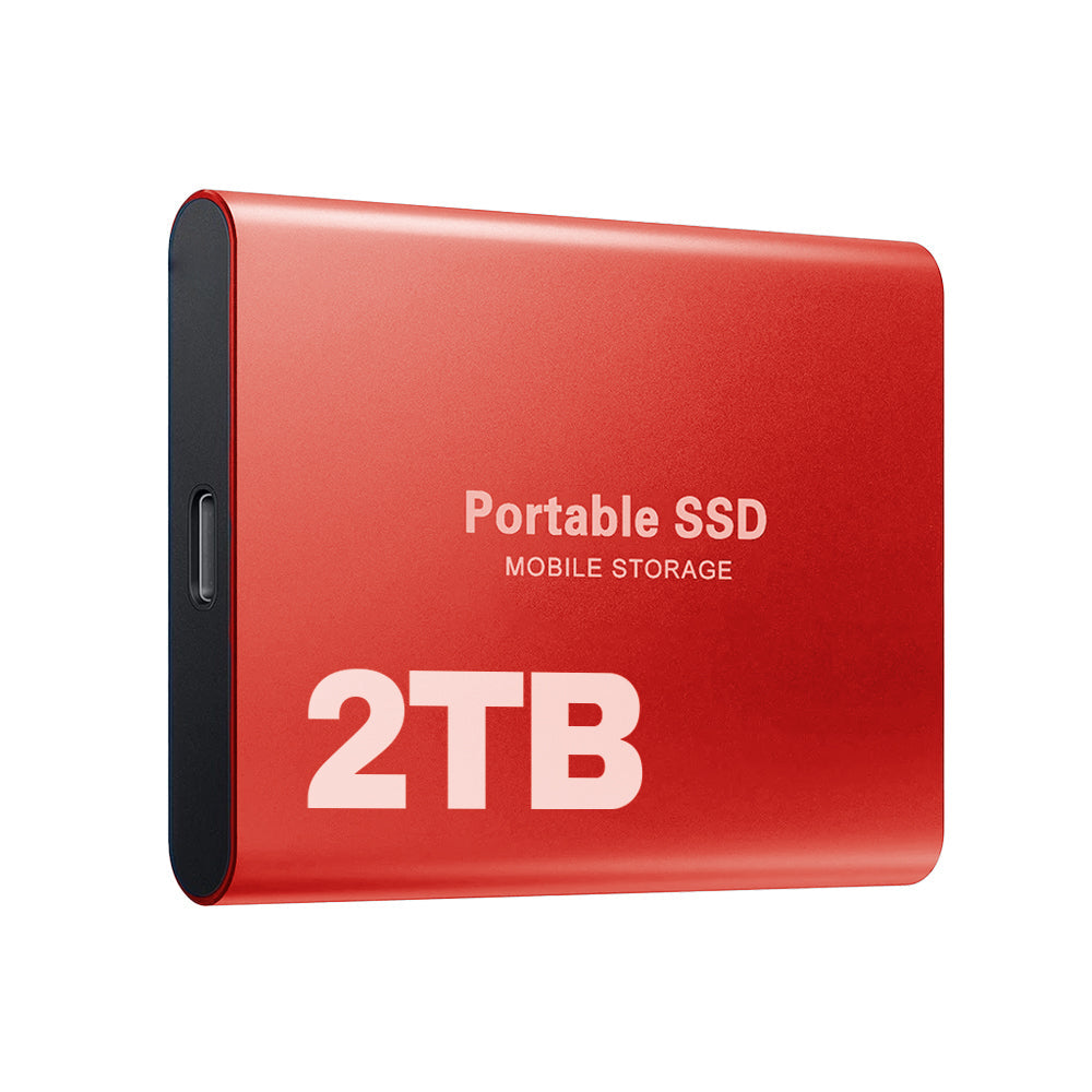 Packaging box and included cables alongside the 2TB portable external drive